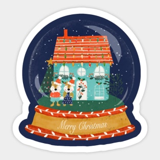 Snow globe cute Christmas house Sticker